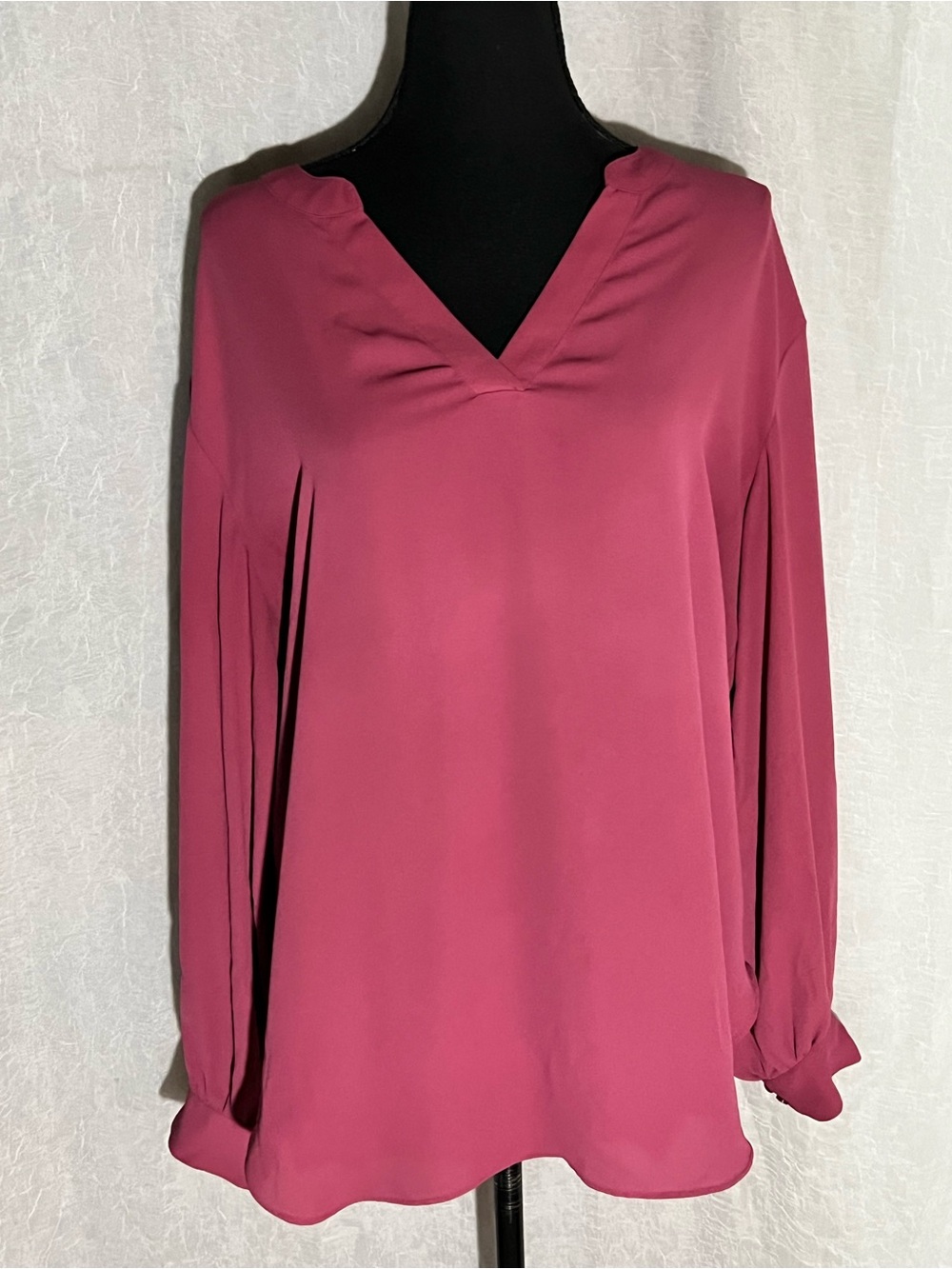 Maurices V-Neck Long Sleeve Blouse in Berry